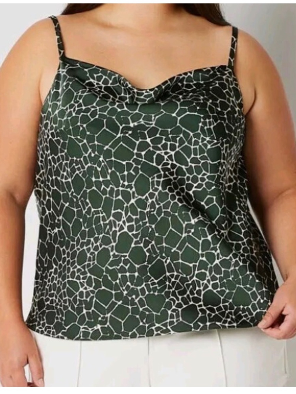 Worthington Plus Satin Cowl Neck Sleeveless Cami Top Blouse Size 2X NWT
